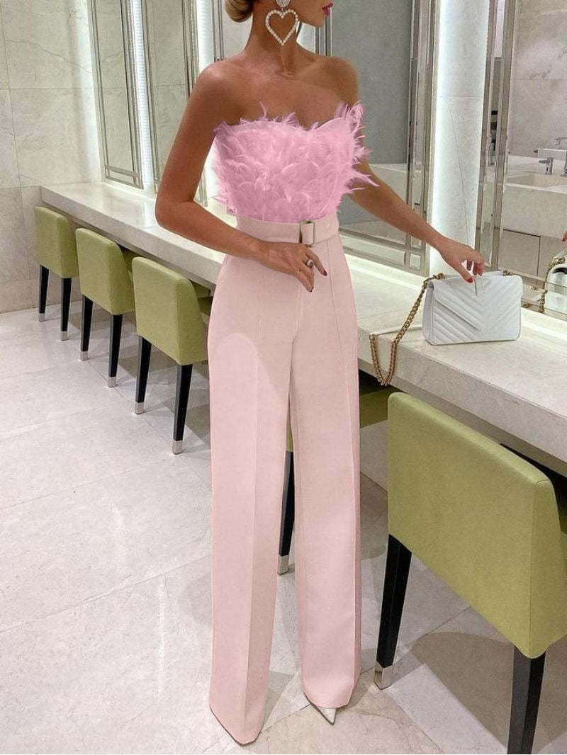 Komfortowy letni kombinezon damski Bandeau Frola, elegancki, idealny na ciepłe dni i wieczorne spotkania.