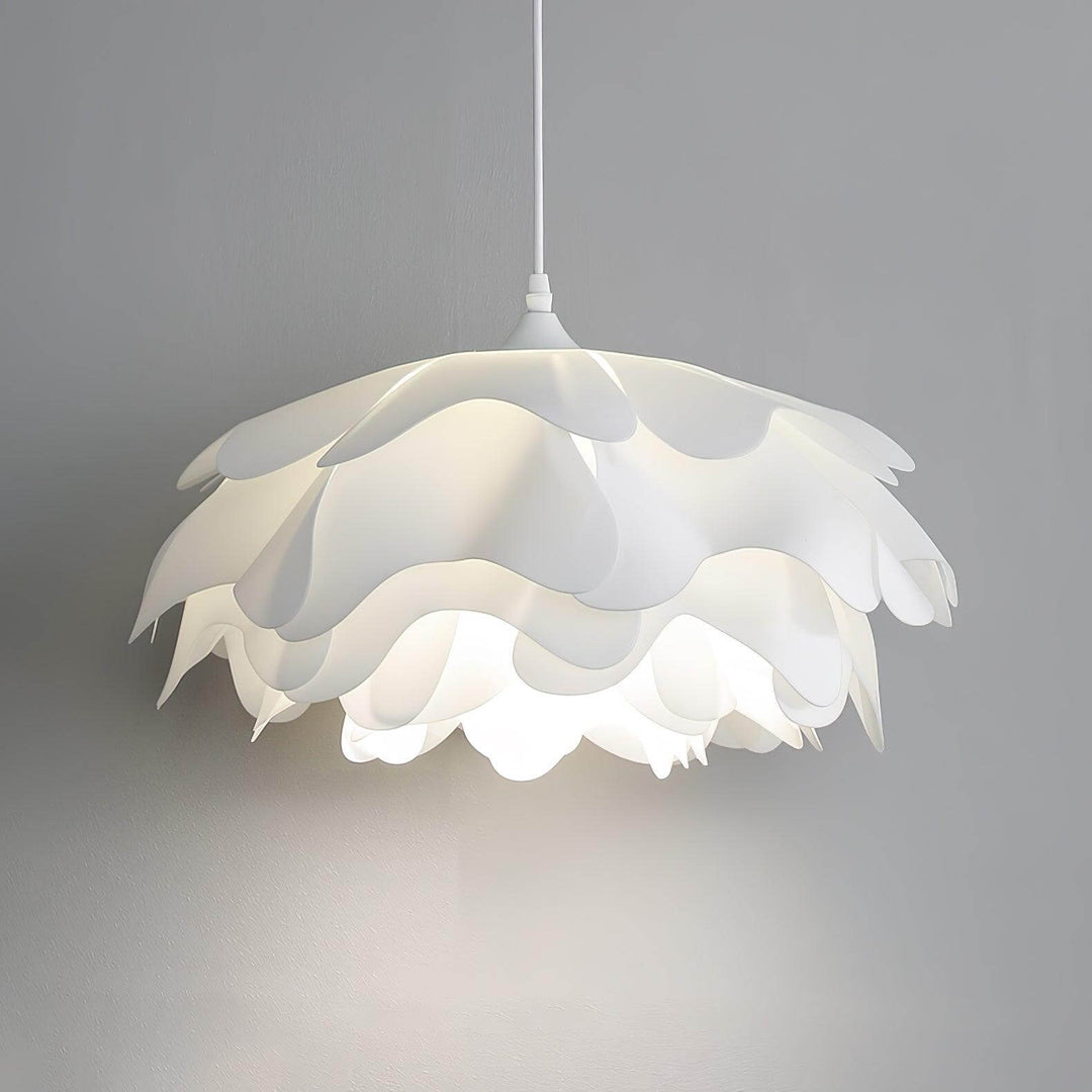 Lampa wisząca kwiatowa, biała, certyfikaty