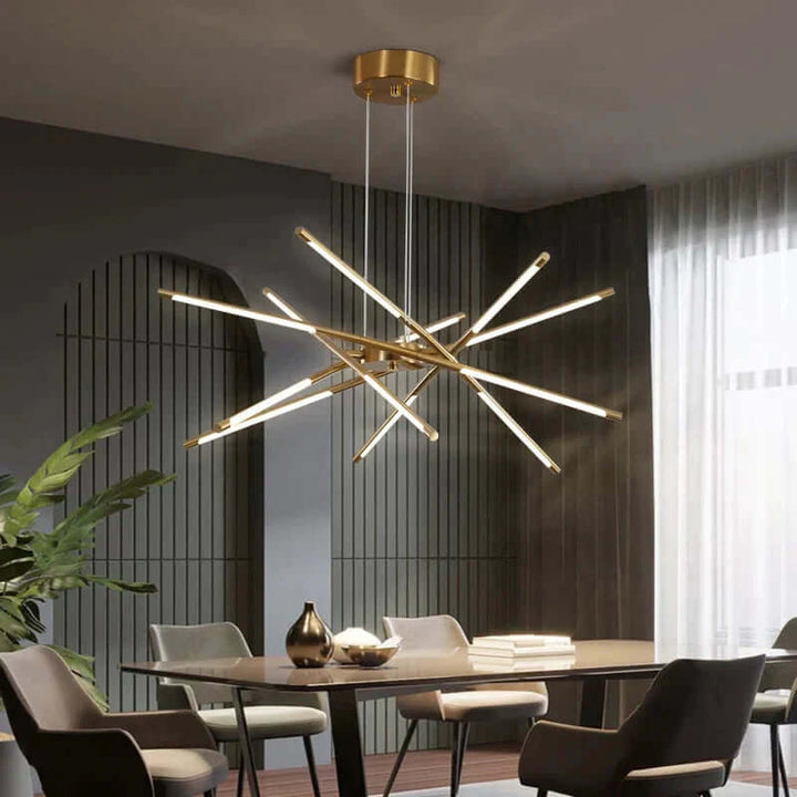 Industrialna lampa wisząca pająk w nowoczesnym wnętrzu