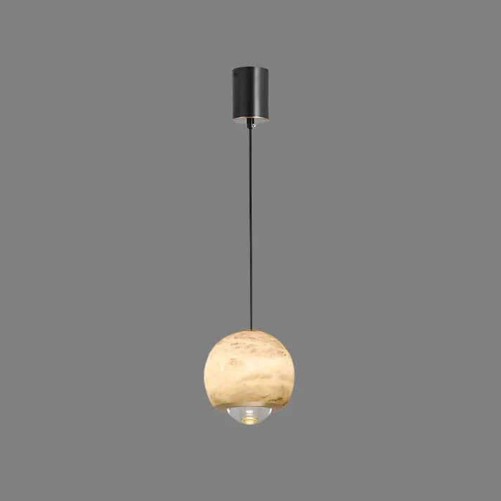 Nordycka Lampa Wisząca Kula z Marmuru i Alabastru