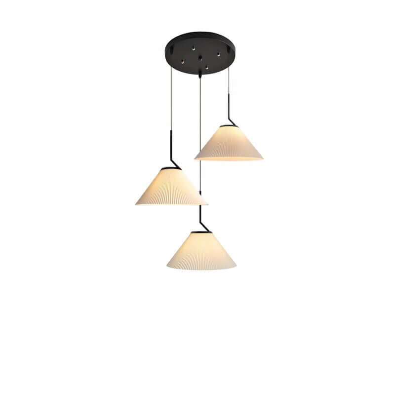 Kremowa Lampa Wisząca Plisowana - Styl Nordycki