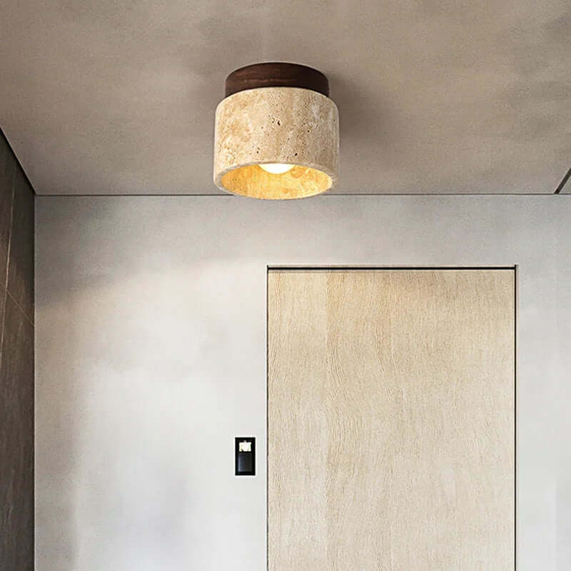 Kremowa lampa sufitowa w japońskim stylu