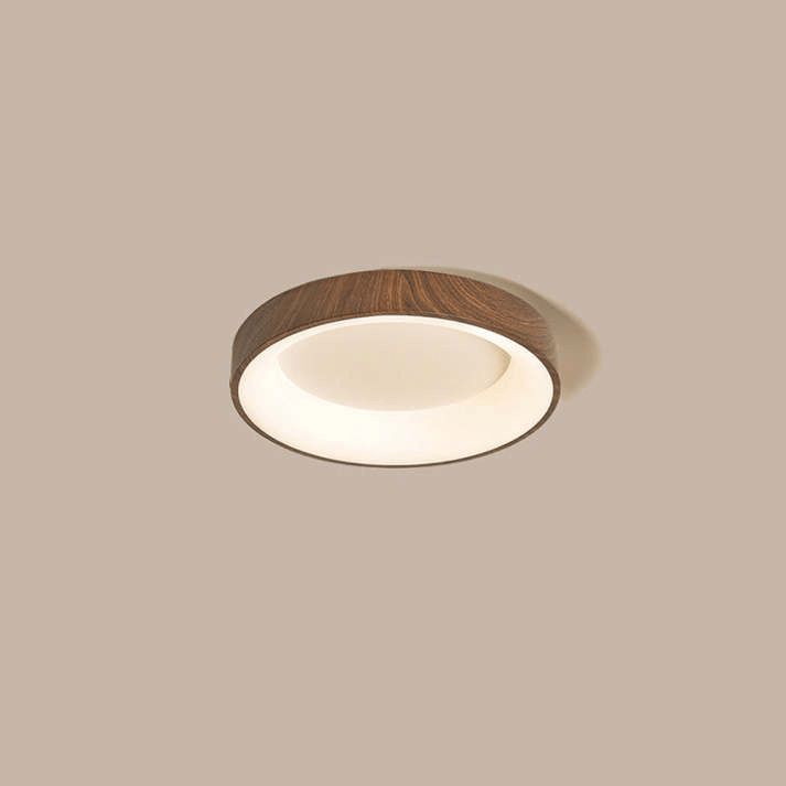 Okrągła Lampa Sufitowa LED z Naturalnego Drewna - Nowoczesne Oświetlenie do Sypialni