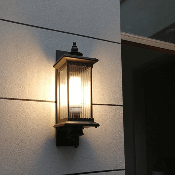 Zewnętrzna Lampa Ścienna Retro Prostokątna