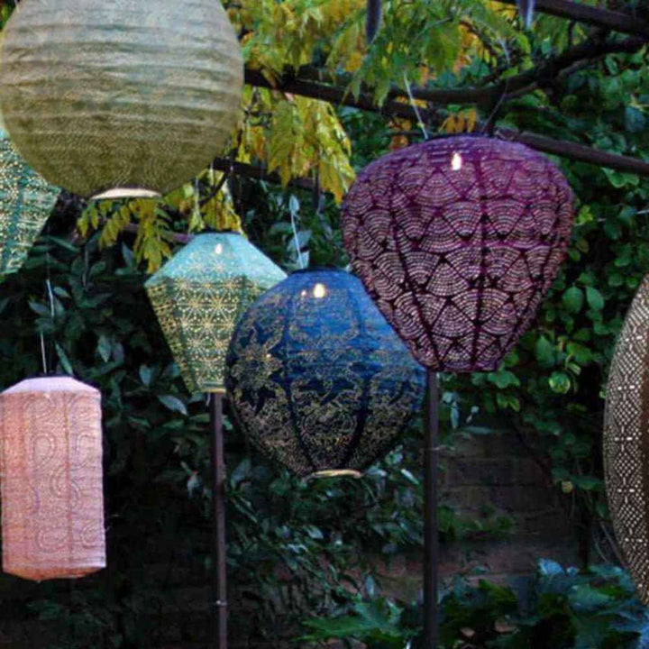 Zestaw 5 Ogrodowych Lampionów Solarnych Dekoracyjnych