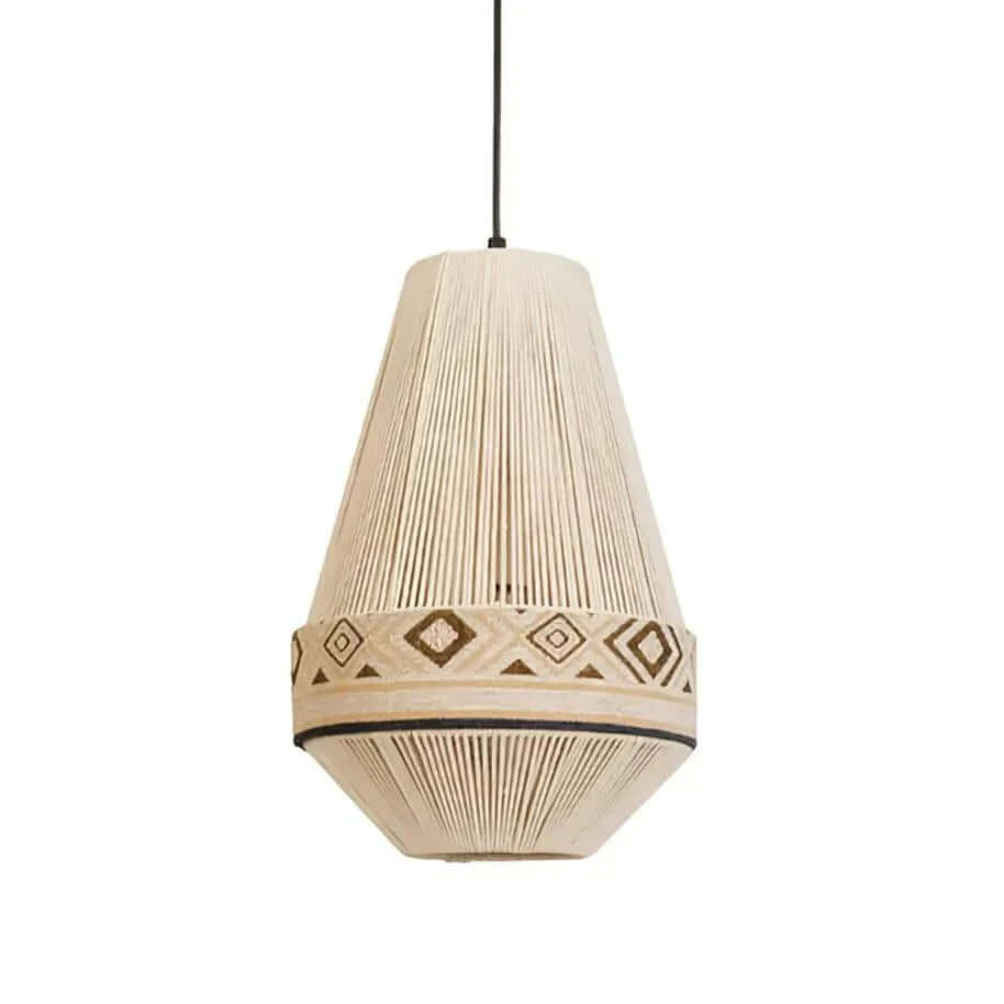 Lampa wisząca boho z frędzlami w kolorze niebieskim