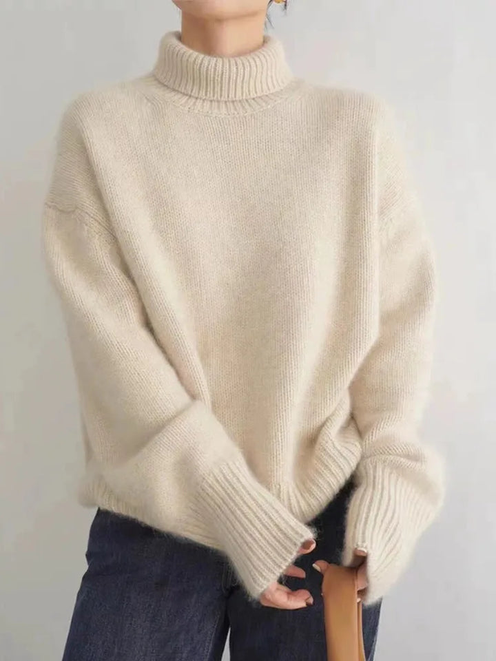 Stylowy damski sweter golfowy z lnu, uniwersalny, z miękkiej tkaniny, idealny na chłodne dni, elegancki wygląd