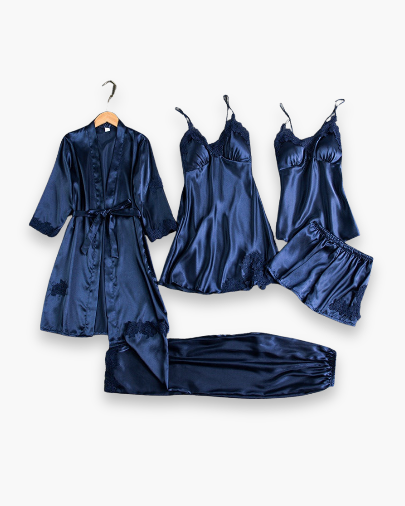 Chic piżama damska z kimono, szorty, top i koszulka na ramiączkach, miękką teksturą, wyrafinowanymi detalami dla nocnego komfortu.