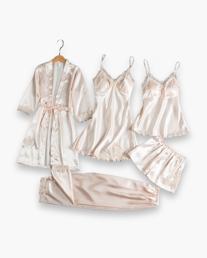 Chic piżama damska z kimono, szorty, top i koszulka na ramiączkach, miękką teksturą, wyrafinowanymi detalami dla nocnego komfortu.