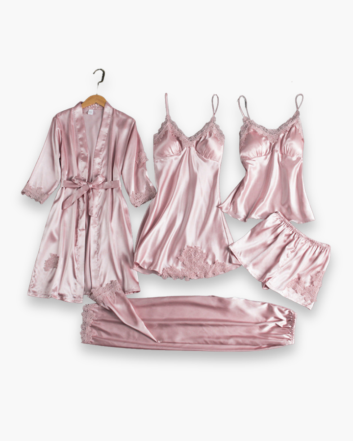 Chic piżama damska z kimono, szorty, top i koszulka na ramiączkach, miękką teksturą, wyrafinowanymi detalami dla nocnego komfortu.