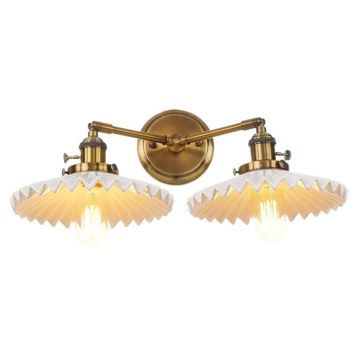 Antyczna Ceramiczna Lampa Kinkietowa z Podwójną Głowicą