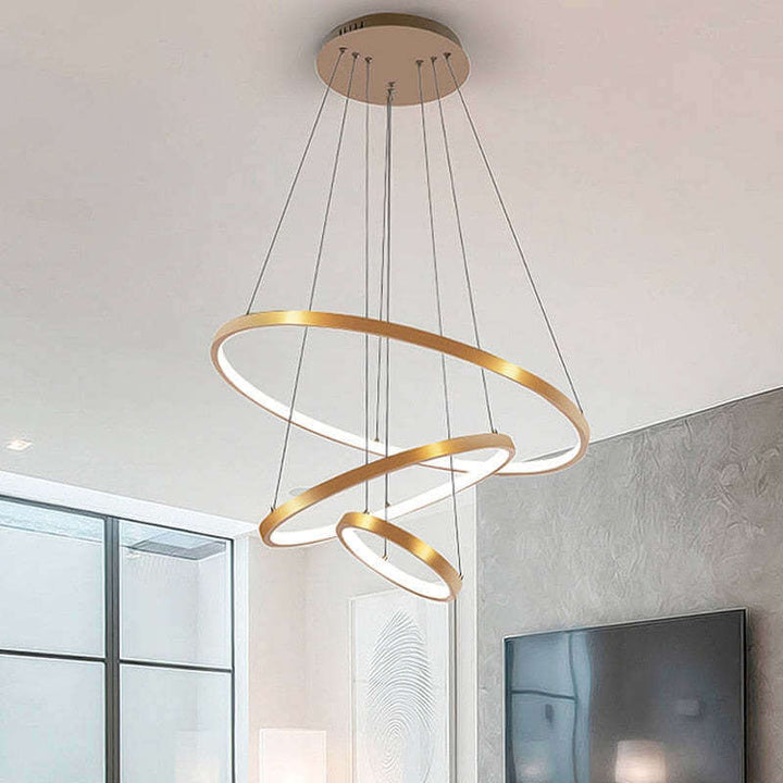 Nowoczesna lampa sufitowa z 3 pierścieniami - Biała