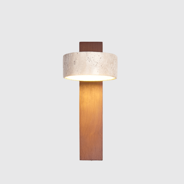 Biała Lampa Ścienna Trawertynowa Wabi Sabi