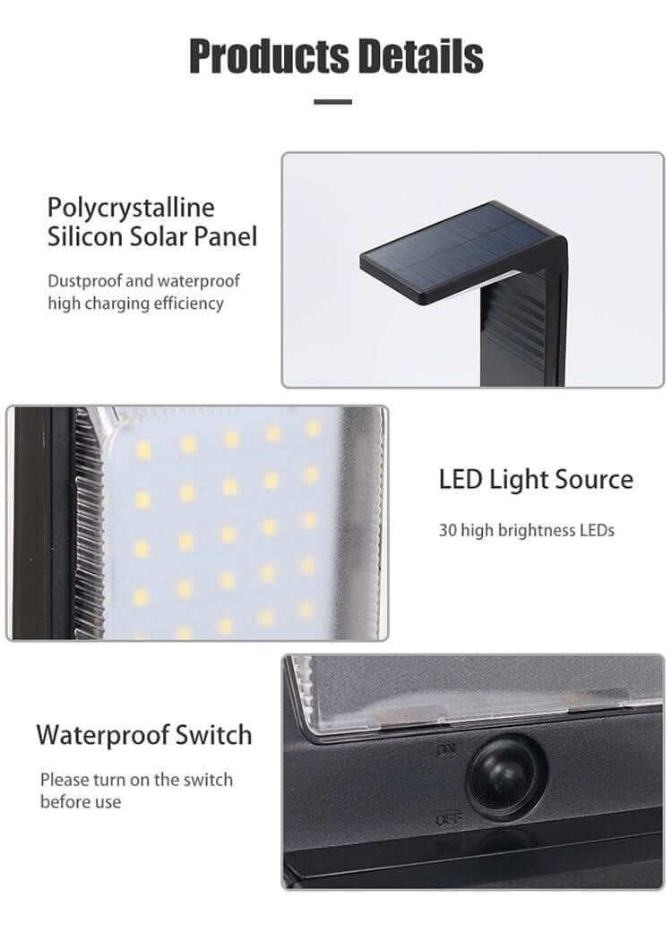 Nowoczesna Lampa Solarna Zewnętrzna LED