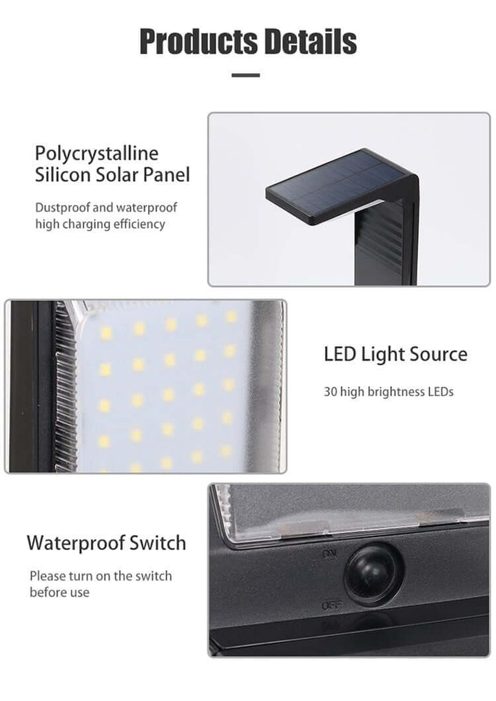 Nowoczesna Lampa Solarna Zewnętrzna LED