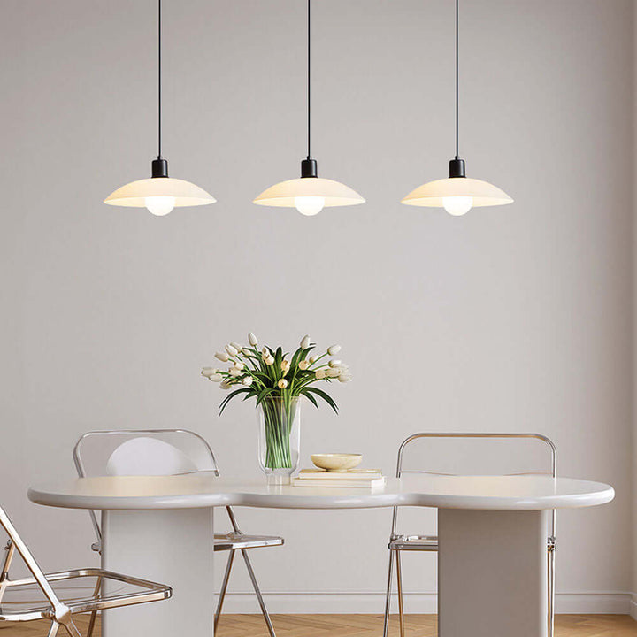 Minimalistyczna Lampa Wisząca z Białego Hartowanego Szkła