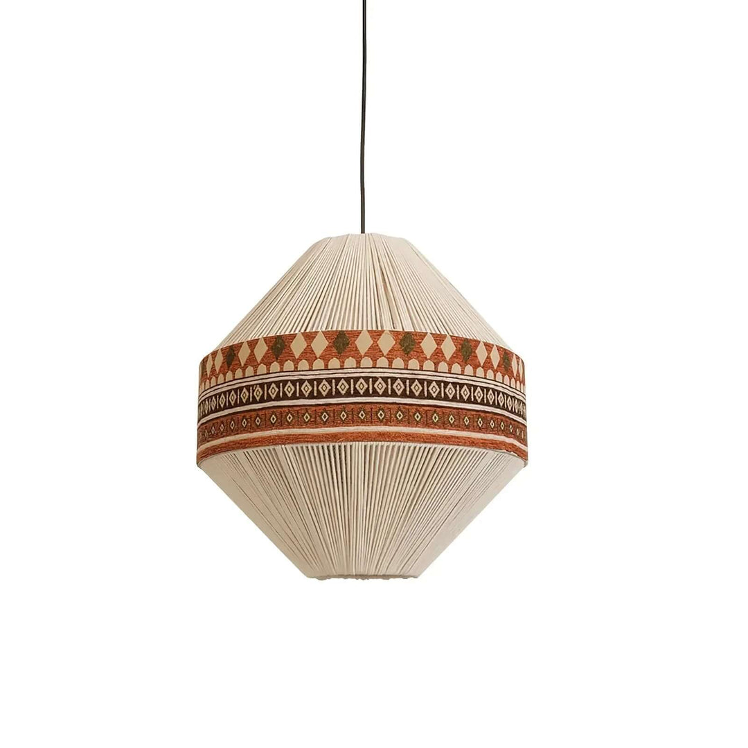 Lampa wisząca boho z frędzlami w kolorze niebieskim