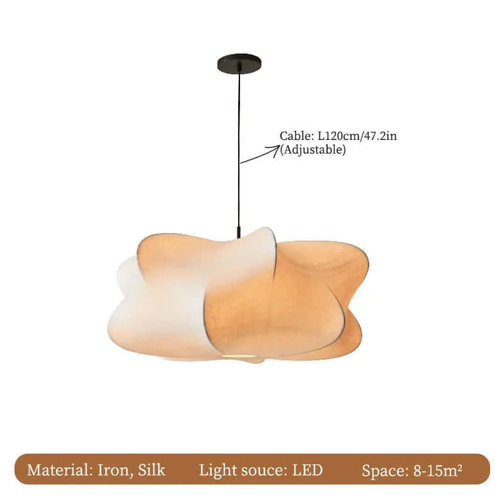 Japońska Jedwabna Lampa Wisząca Wabi Sabi