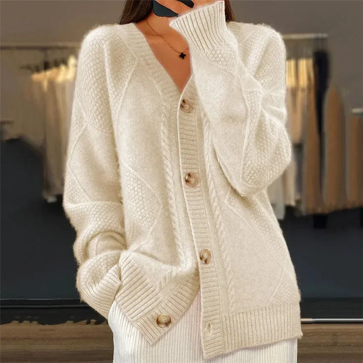 Kardigan damski Priscila, stylowa dzianinowa kamizelka V-Neck