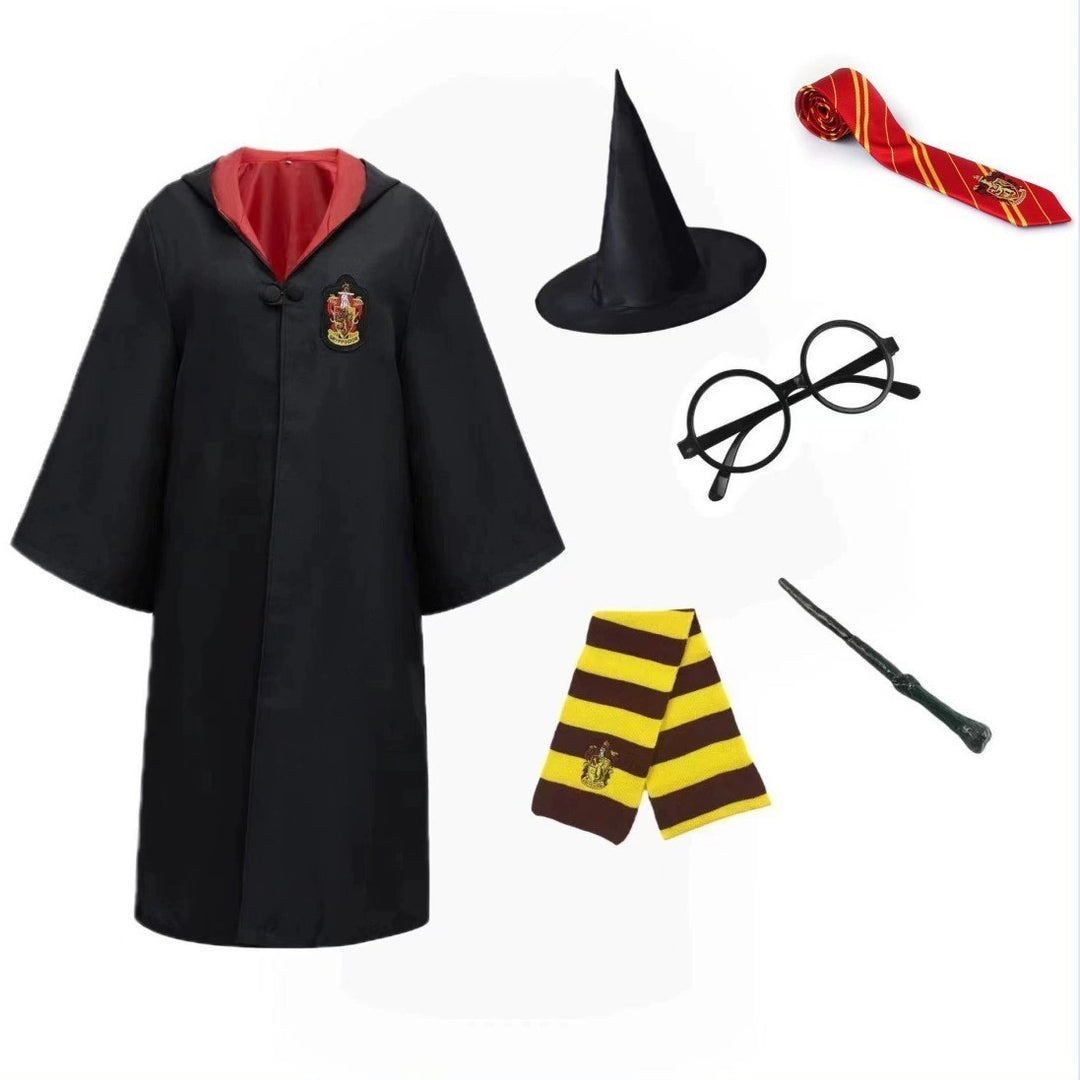 Strój Harry'ego Pottera dla dzieci z peleryną i krawatem Gryffindor