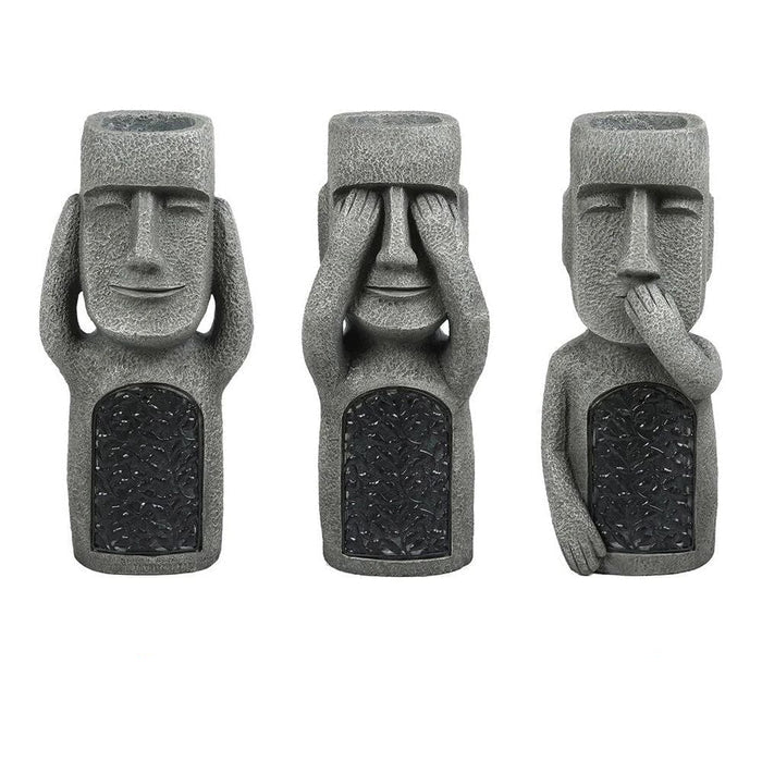 Artystyczna donica solarna LED, elegancki rzeźbiony design, idealna do użytku zewnętrznego, oświetla ogrody i tarasy nocą.