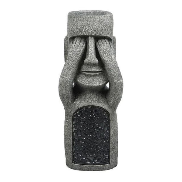 Artystyczna donica solarna LED, elegancki rzeźbiony design, idealna do użytku zewnętrznego, oświetla ogrody i tarasy nocą.