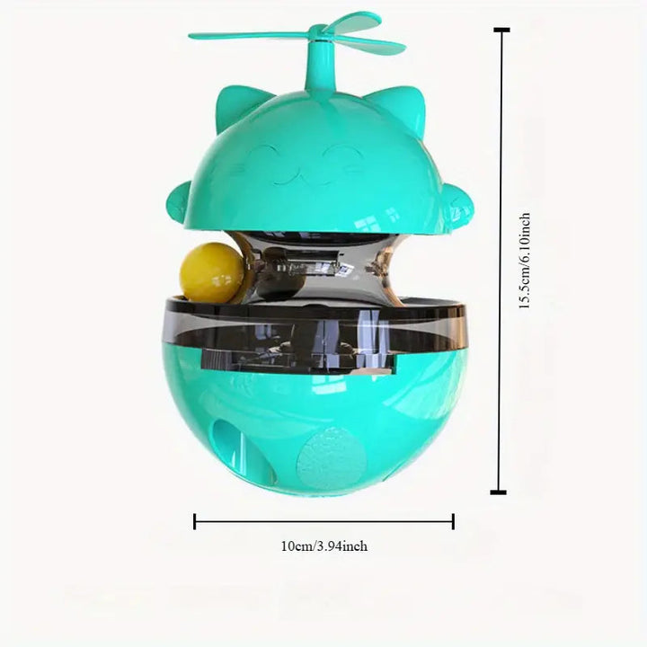 Żywa, kolorowa zabawka dla kota 3 w 1 z interaktywną piłką i dozownikiem smakołyków, stymulująca i trwała