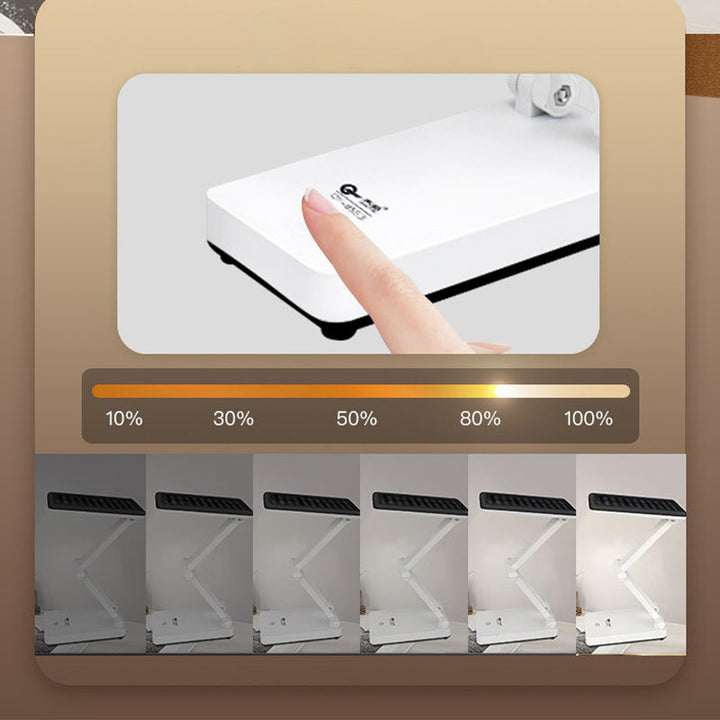 Składana lampa LED solarna, kompaktowa konstrukcja, w kolorach białym, różowym, zielonym do wnętrz i na zewnątrz.