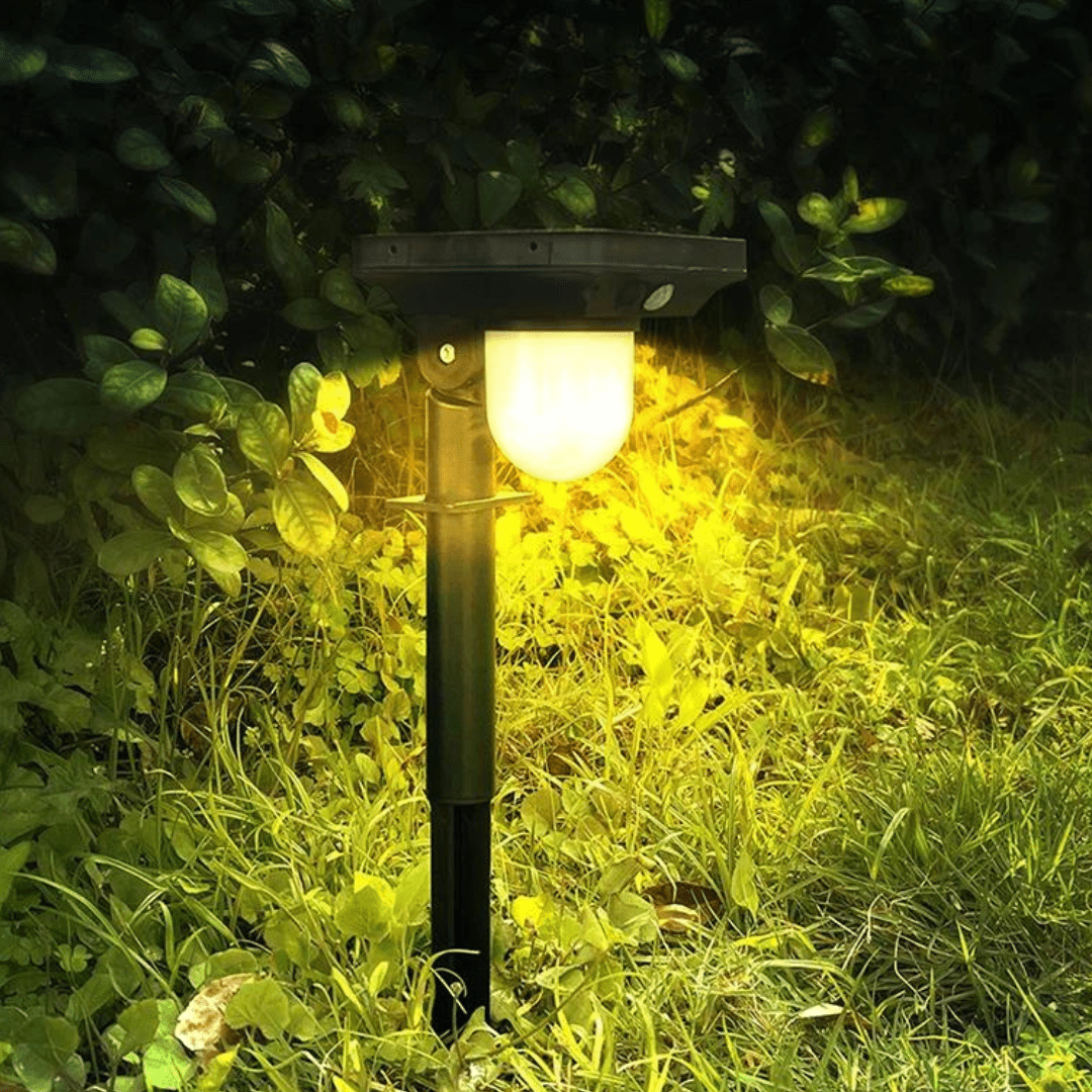 Lampa solarna ogrodowa z czujnikiem ruchu, oświetlenie zewnętrzne energooszczędne, odporna na warunki atmosferyczne, nowoczesny design
