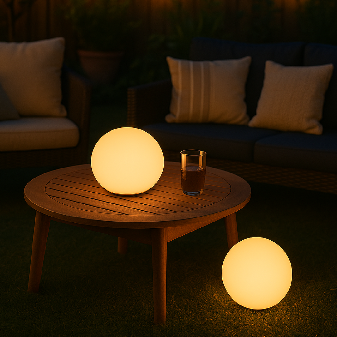 Nowoczesna, elegancka, bezprzewodowa, wielokolorowa lampa kulista LED, idealna do adaptacyjnego oświetlenia każdego pomieszczenia.