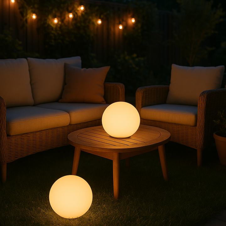 Nowoczesna, elegancka, bezprzewodowa, wielokolorowa lampa kulista LED, idealna do adaptacyjnego oświetlenia każdego pomieszczenia.