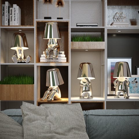 Lampe tactile élégante Mr. Gold, or brillant, réglage tactile, style moderne, ambiance chic.