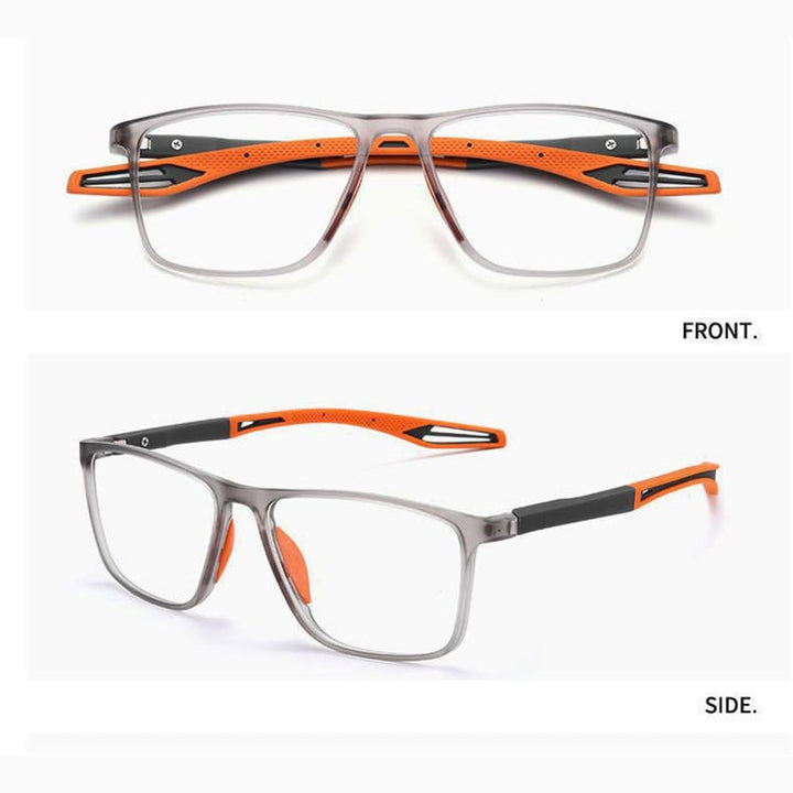 "Lunettes de lecture multifocales ultralégères, monture fine, verres transparents, adaptées aux différents visages masculins.