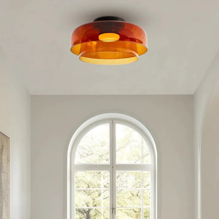 "Lustre de plafond en verre, style moderne et médiéval, lumière chaleureuse et design élégant, idéal pour salon ou salle à ma