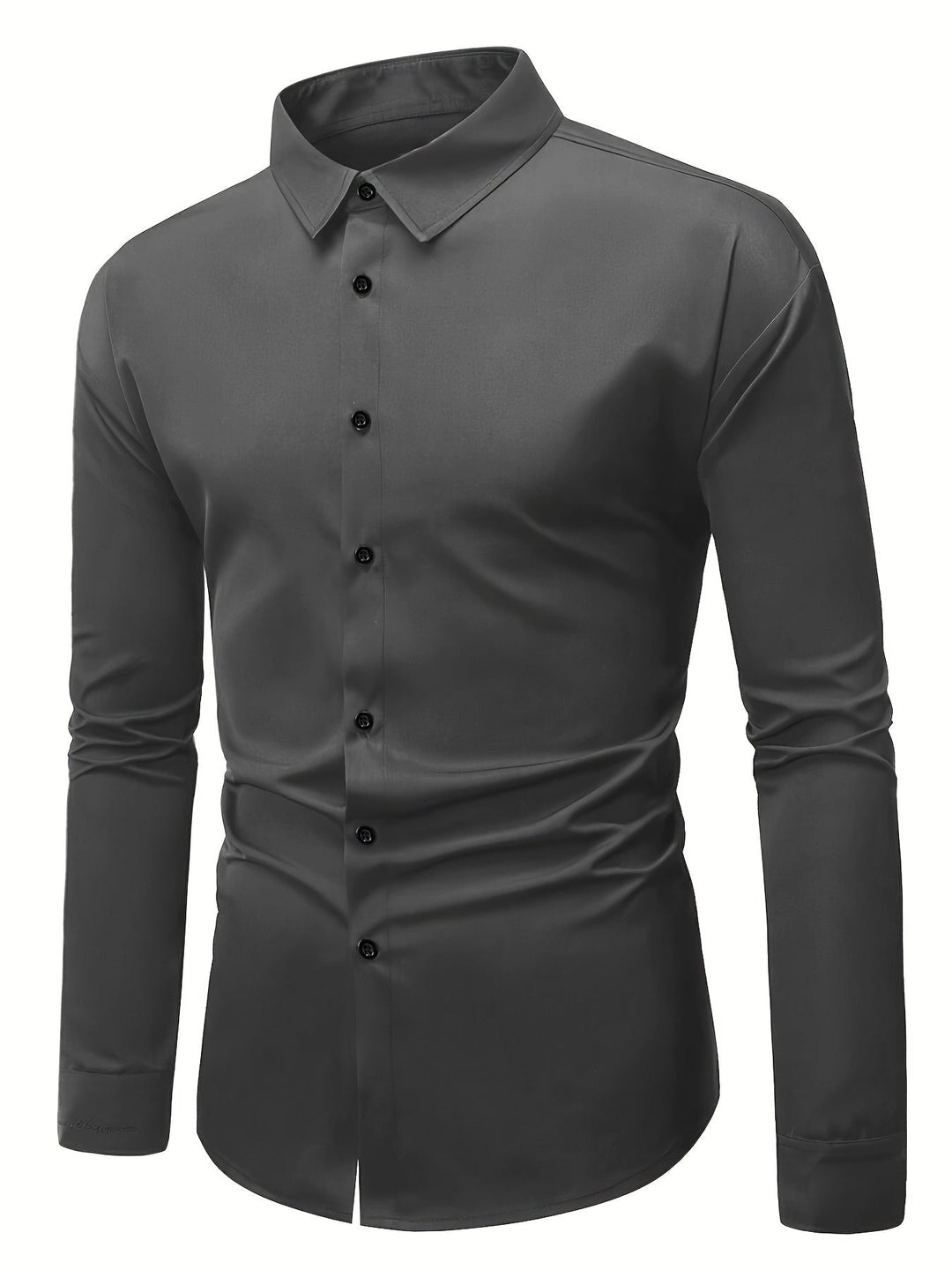 Komfortowa męska koszula slim fit z długim rękawem, oddychający materiał bawełniany, na cały dzień.