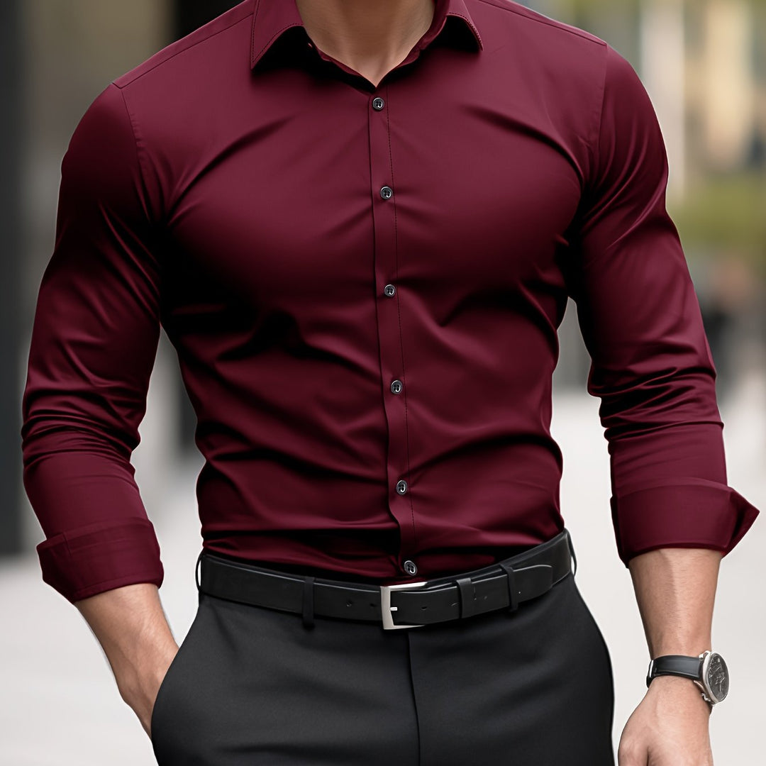 Koszula męska smart casual, slim fit, długi rękaw, idealna na co dzień i na spotkania towarzyskie.