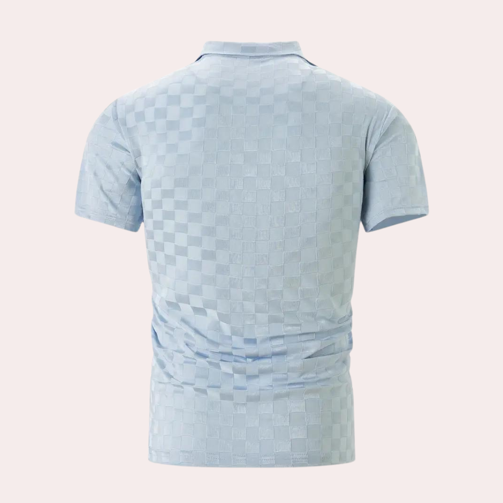 Lekka męska koszulka polo krótki rękaw. Oddychająca bawełna, modny design. Idealna na lato.
