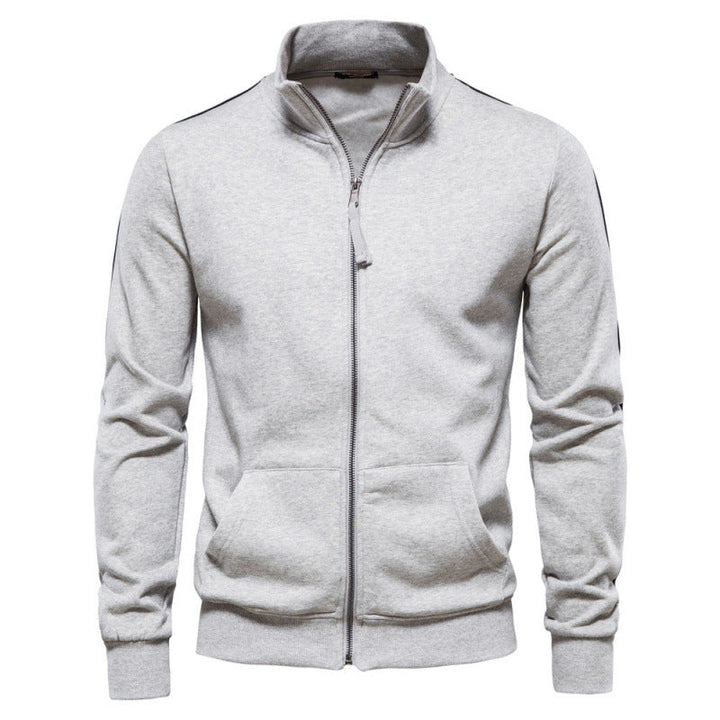 Stylowy męski sweter z półzamkiem. Komfortowy, casualowy design z kieszeniami na jesień i zimę.