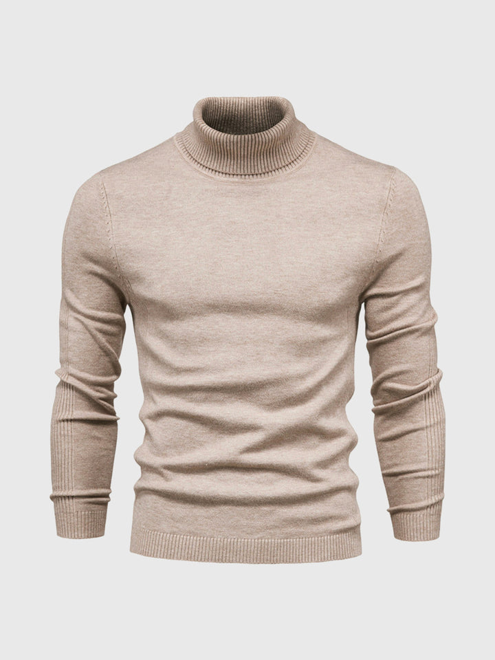 Sylwetka w męskim golfie Adrien, elegancki sweter jesienny, casualowy look, modna odzież.
