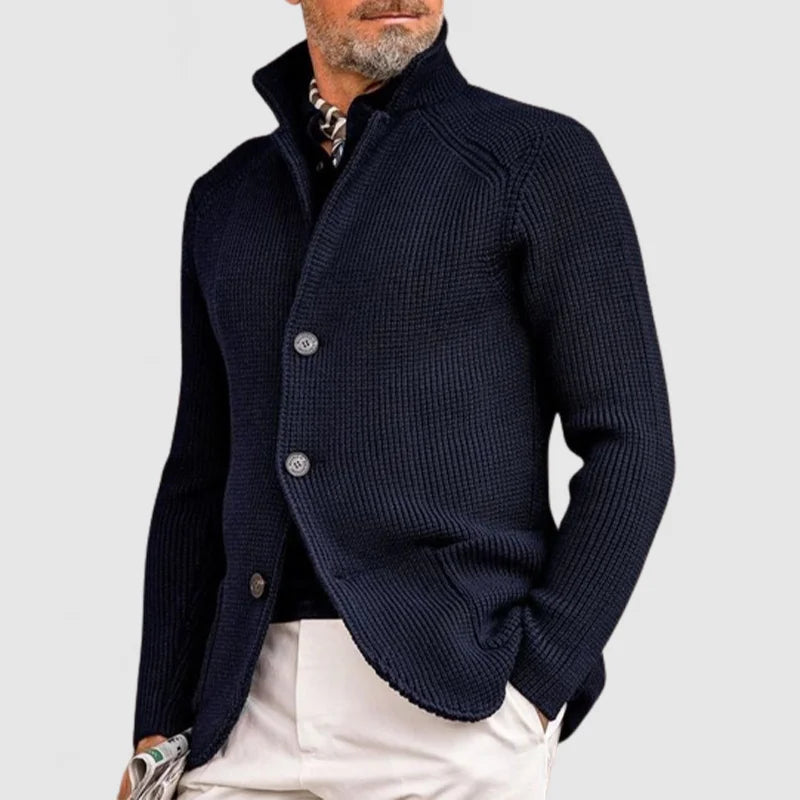 Męski kardigan Maurice, elegancki sweter na jesień i zimę. Klasyczny fason smart casual z długim rękawem.