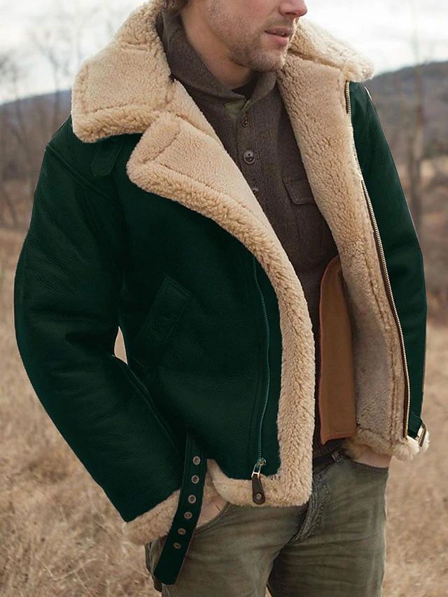 Elegancki męski płaszcz zimowy aviator do casualowych stylizacji, ponadczasowy design, ciepła kurtka na zimę.
