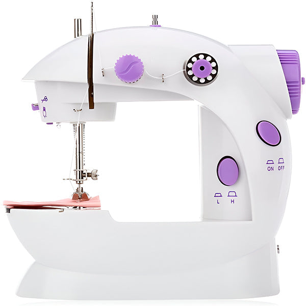 Kompaktowa, lekka, przenośna maszyna do szycia elektryczna, idealna do DIY, w klasycznym białym designie, z intuicyjną funkcjonalnością.