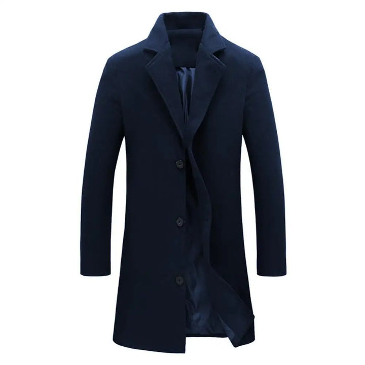 Męski płaszcz Tommy's Garrison w stylu Peaky Blinders, czarny, z termiczną podszewką, idealnym krojem, zapewniający ponadczasową i nowoczesną elegancję.