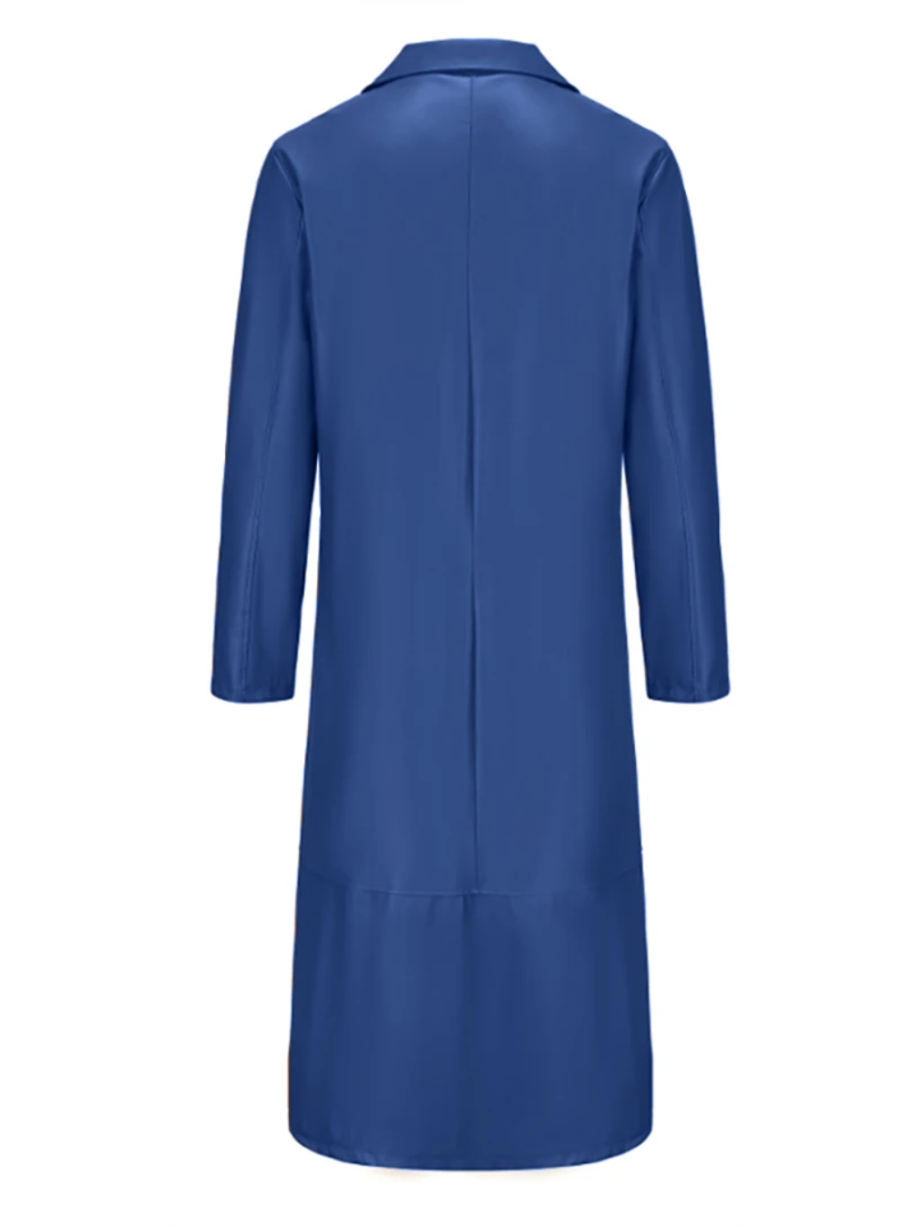 "Manteau long en cuir homme, élégant, cuir raffiné, revers classiques, style intemporel, durable et polyvalent."