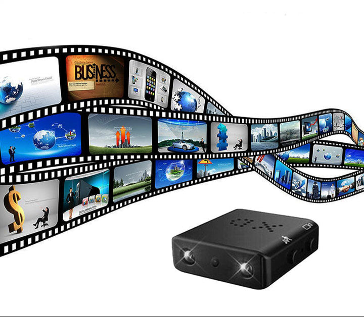 Kompaktowa mini kamera HD z bezprzewodowym połączeniem, noktowizorem i wykrywaniem ruchu. Idealna do dyskretnego monitoringu.