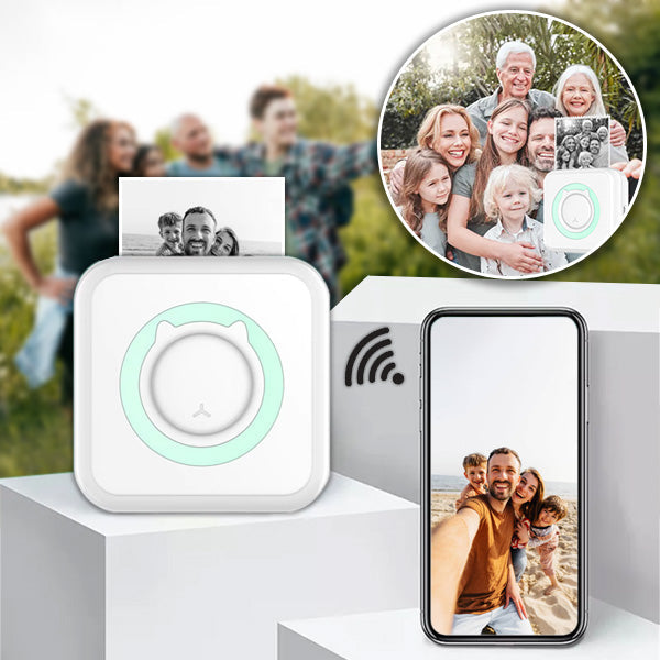 Mini drukarka termiczna bezprzewodowa Bluetooth, kompaktowa, mobilne drukowanie bezatramentowe, idealna do smartfonów, zdjęć, notatek.