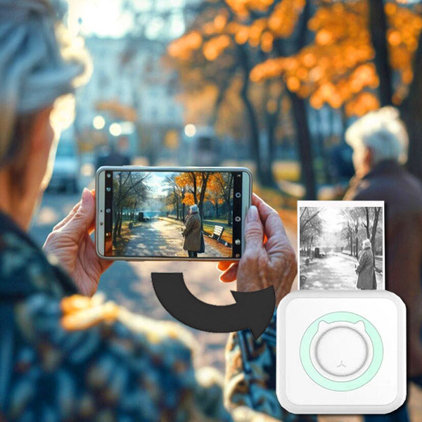 Mini drukarka termiczna bezprzewodowa Bluetooth, kompaktowa, mobilne drukowanie bezatramentowe, idealna do smartfonów, zdjęć, notatek.