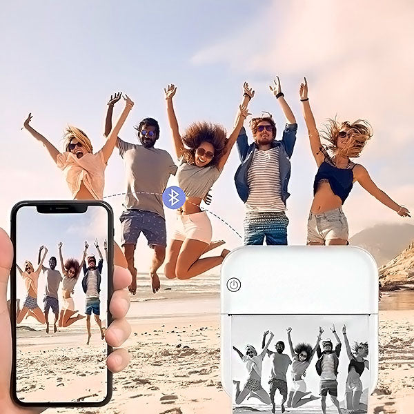 Mini drukarka termiczna bezprzewodowa Bluetooth, kompaktowa, mobilne drukowanie bezatramentowe, idealna do smartfonów, zdjęć, notatek.