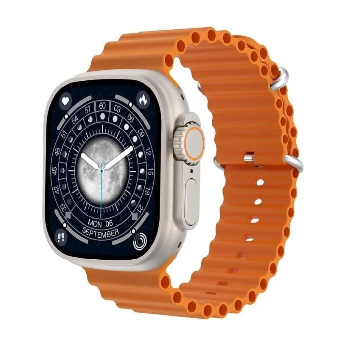 Smartwatch premium o eleganckim i nowoczesnym designie, z cyfrowym wyświetlaczem i regulowanym paskiem, idealny dla aktywnego stylu życia.