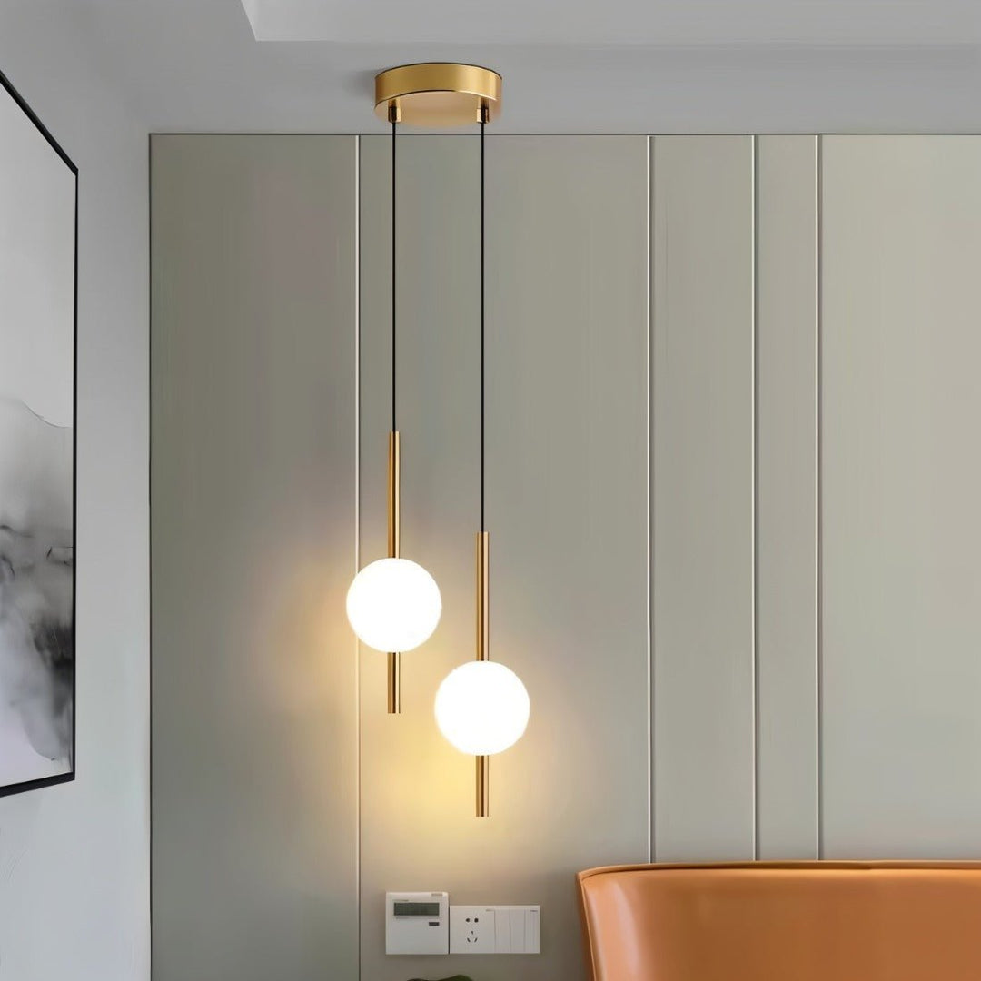Nowoczesna lampa wisząca LED w stylu skandynawskim, doskonała do salonu i jadalni.